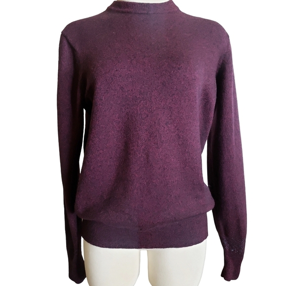 Paul Smith Sweater Mens Boys L Burgundy Merino Wool Embroidered Sleeve Pullover - Picture 1 of 11